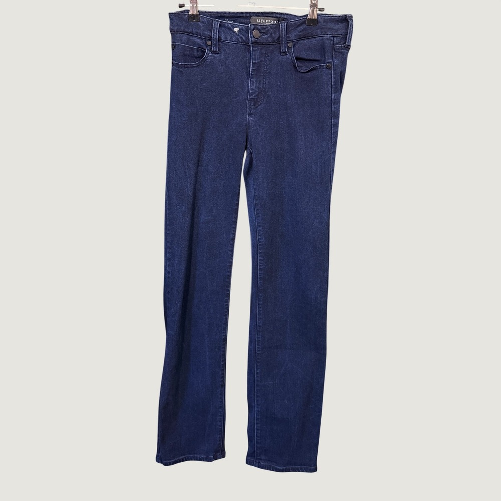 Liverpool The Straight Jeans Womens 8 29 Dark Wash Denim Casual Pants 30x32